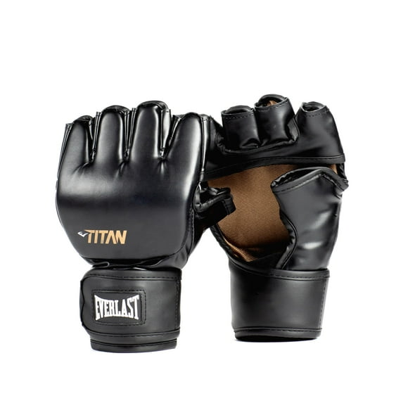 Everlast Gants MMA Titan – Silhouette Traditionnelle de Gants MMA, Rembourrage Superposé en Mousse pour Jointures, Design à Paume Ouverte, Fermeture à Crochet et Boucle – am