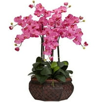 Nearly Natural Large Phalaenopsis Silk Flower Arrangement, Dark Pink