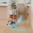 thumbnail image 3 of 4-Tier Metal Rolling Utility Cart, White Multi-Functional Storage Cart with Wheels for Office, Kitchen, Bathroom, 3 of 6
