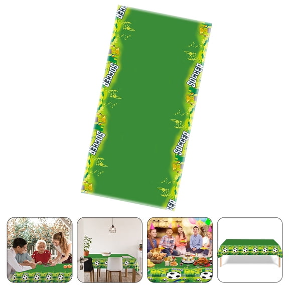 Worgeous Household Tablecloth Washable Soccer Themed Table Cloth Delicate Table Cover for Home
