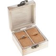 thumbnail image 4 of Caja de anillos de madera para anillos de boda y joyas de pareja - Caja para guardar anillos para exhibición u organizador personal - Cierre de latón y cojín protector suave para anillos, 4 of 5