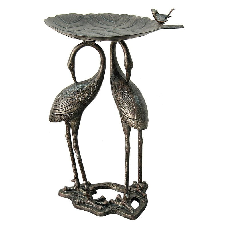 Innova Double Heron Lily Pad Birdbath by Innova Hearth and Home Inc