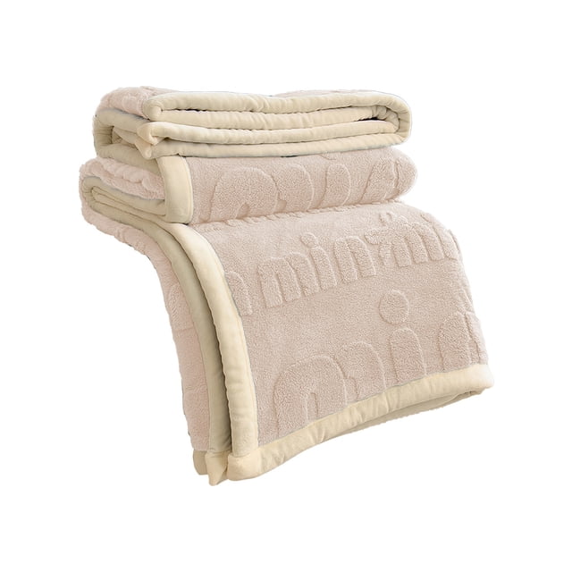 Flannel Blanket 59.06 in x 39.37 in Solid Color Polyester Carved Floral Design Multi Functional Coverlet