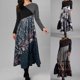 thumbnail image 4 of Vestido estampado bohemio largo de manga larga ajustado informal de otoño e invierno para mujer, vestidos de otoño para mujer Fridja  nbo2238, 4 of 6