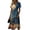 Dark Blue, variant on Halloween Ghost Floral Print Dress for Women, Short Sleeve V-Neck Midi Swing Dress, Casual Boho Party Maxi, 1 Piece Beige L