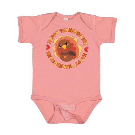 

Inktastic Happy Thanksgiving with Cute Turkey Gift Baby Boy or Baby Girl Bodysuit