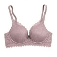 thumbnail image 3 of Ahuyic Womens Bra,Summer Plus Size Bra,Womens Lace Patchwork Bra With Breathable And Sagging Lightweight Underwear,Gray,S, 3 of 4
