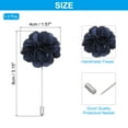 thumbnail image 2 of Uxcell 2Pcs Flower Boutonnieres Pin, Lapel Pin for Men Camellia Flower for Suit Wedding Graduation Anniversary Dark Blue, 2 of 6
