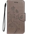 thumbnail image 1 of iPhone 13 Pro Max Wallet Case, 6.7 inches Durable Case, Flower Butterfly Pattern Premium PU Leather Magnetic Case with Credit Cards Slots Shockproof Protective Cover (iPhone 13 Pro Max, grey), 1 of 7