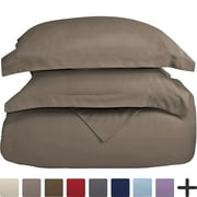 Luxury 4 Piece Duvet Insert + Duvet Cover Set Premium 1800 UltraSoft Brushed Microfiber