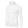 thumbnail image 5 of Zylarhe Men T Shirts Men's Turtleneck Long Sleeve Solid Colour Stretch Slim Fit Bottoming Top Blouse Men's Button down Shirts, 5 of 6