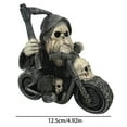 thumbnail image 3 of 4.92in Unique Skeleton Gnome Motorcycle Rider Ornament, Mysterious Spectral Design With Intricate Crafting, Versatile Decor For Home Office Living Room, 3 of 5