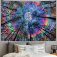 thumbnail image 2 of PRATYUS Trippy Tapestry For Bedroom Tapestry Trippy Moon For Women Home Decor Psychedelic Sky Tapestry Ceiling Tapestry For Dorm Room For Teen Girls Boys Trippy Forest Room Decor for Female Painting, 2 of 6
