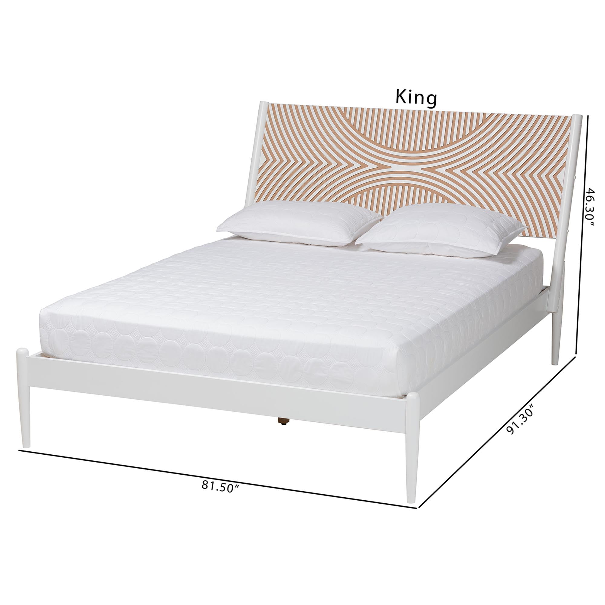 Baxton Studio Louetta Coastal Platform bed, Queen, White