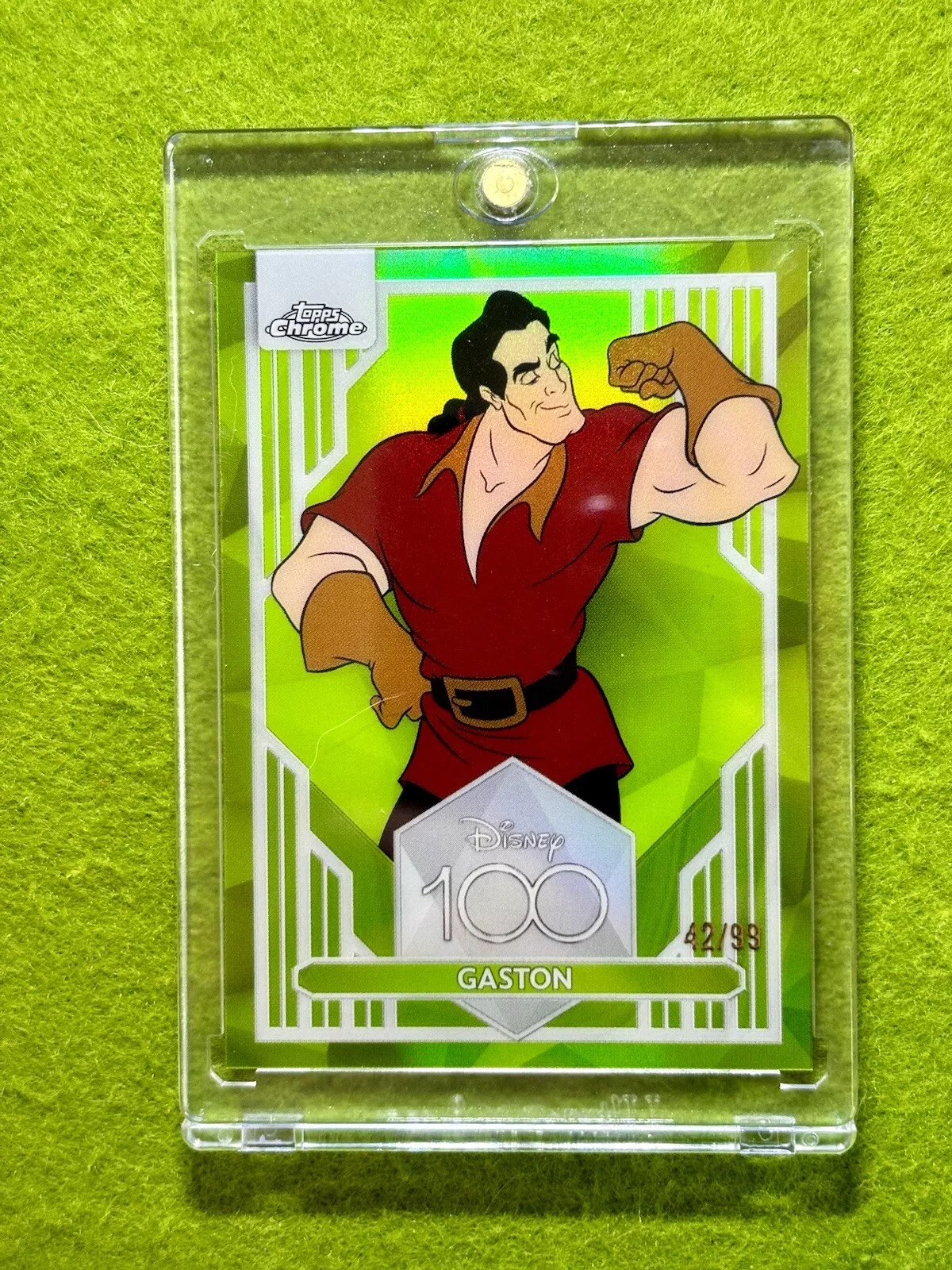 GASTON Disney 100 GREEN REFRACTOR CARD # /99 SP 2023 Topps Chrome