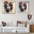 thumbnail image 4 of Designart "Mexican Watercolor Day of the Dead Diva I" Fashion Wall Art - Glam Red Woman Mexican Bedroom Canvas Wall Art, 4 of 6