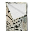 thumbnail image 2 of Clock Soft Flannel Fleece Throw Blanket, Roman Digit Time Spiral on the Vintage Textured Background Design Passing of Time Print, Cozy Plush for Indoor and Outdoor Use, 50" x 60", Sepia, by Ambesonne, 2 of 5