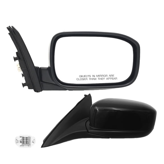 Pair of 2 Left Driver-Right Passenger Side Power Foldaway View Mirror Black Smooth For 2003-2007 Honda Accord
