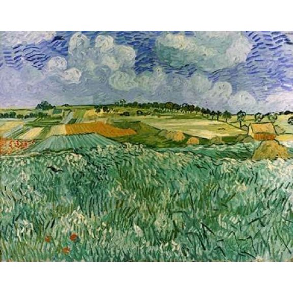 Plain Near Auvers Canvas Art - Vincent Van Gogh (22 x 28)