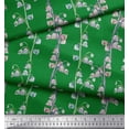 thumbnail image 3 of Soimoi Green Cotton Voile Fabric Bell Floral Decor Fabric Printed Yard 56 Inch Wide, 3 of 3