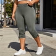 thumbnail image 7 of Maean Women's Capris Leggings Workout Athletic Elastic Waist Yoga Pant Casual Solid Color Pants, 7 of 7