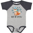 thumbnail image 3 of Inktastic Let it Snow Cute Orange Fox in Hat and Scarf Boys or Girls Baby Bodysuit, 3 of 5