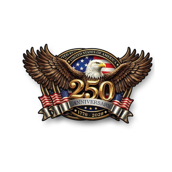 America 250th Anniversary Car Decal Sticker  Patriot Eagle Statue of Liberty Vinyl Bumper Window Decal for Car Truck Laptop Desktop Computer - US Independence Day 250 Years USA Commemorativ