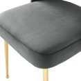 thumbnail image 6 of Contemporary Modern Urban Designer Dining Kitchen Room Side Chair, Velvet Fabric Metal Steel, Gold Grey Gray, 6 of 8