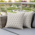 thumbnail image 3 of Pack of 2 Bohemia Outdoor Pillow Covers Decorative, Waterproof Pillow Protector, Modern Abstarct Floral Flowers Boho Beige Throw Pillowcases Accent Cushion Cases for Patio Couch Sofa 18"x18", 3 of 8