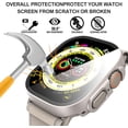 thumbnail image 3 of 2 Pack Hard PC Case with Tempered Glass Screen Protector Compatible with Apple Watch Ultra 2 (2024) / Ultra 49mm, Scratch Resistant Lightweight Full Coverage Cover for iWatch, 1 Starlight + 1 Clear, 3 of 7
