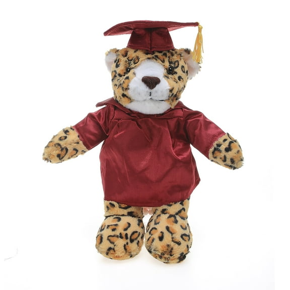 Made by Aliens Leopard Plush Stuffed Animal Toys Present Gifts for Graduation Day, Personalized Text, Name or Your School Logo on Gown, Best for Any Grad School Kids 12 Inches