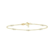 GELIN Diamond Bezel-Set Station Bracelet in 14K Solid Gold for Women