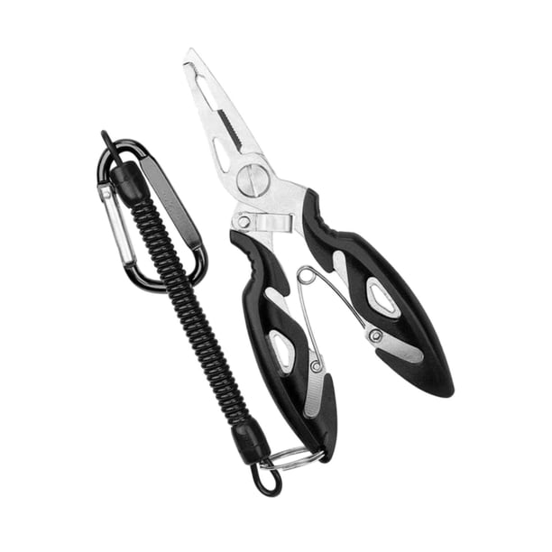 Alicates de pesca cómoda agarre de agarre liviano removedor de gadget de pescado negro