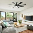 thumbnail image 3 of Vaczon 72" Modern Black Large Smart Ceiling Fan with Dimmable Light and Remote, APP Control, 3 of 13