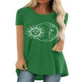 thumbnail image 1 of T-shirt à Manches Courtes pour Femmes, Hauts Grande Taille, Tunique Décontractée à Col en V, Blouse Ample, 1 of 2