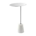thumbnail image 3 of Maklaine Modern Genuine Marble & Steel Side Table in White Finish, 3 of 4