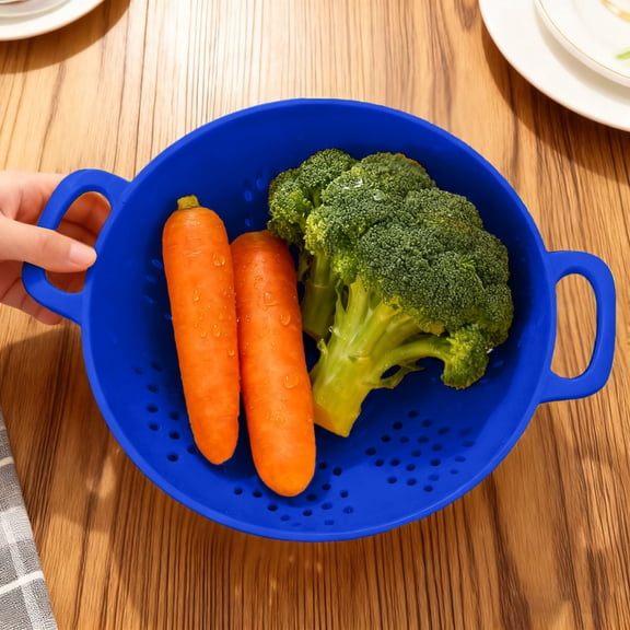 7.5-inch Mini Colander, Small Food Strainer with Double Handles, Compact Dishwasher-Safe Basket for Fruits, Vegetables and Pasta