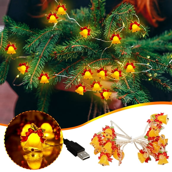 ZZkhGo Reduced Price Led Christmas Decoration Christmas Bells Holiday Christmas Tree Decoration Arrangement Colorful Lights String Lights Reduced Price