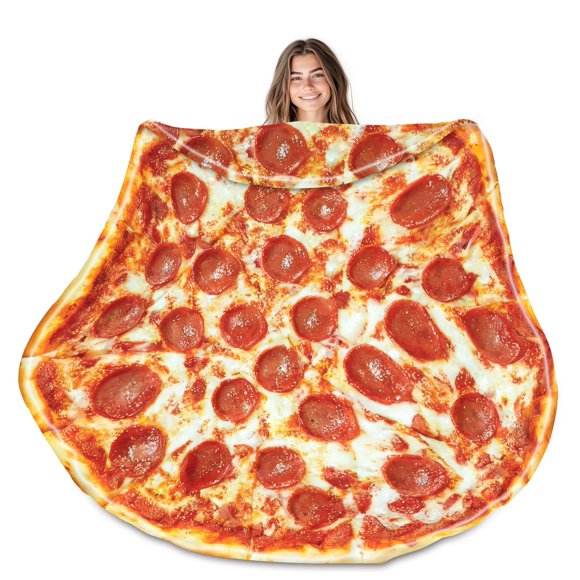 Colorful Star Pizza Blanket 2.0 Double Sided for Adult and Kids, Giant Novelty Food Throw Blanket Funny Blanket Adult Size, Realistic Food Wrap Blanke, Prosciutto Pizza 72 inches