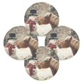 thumbnail image 5 of WOBOGO A Snowman with A Horse Round Placemats Set of 1 Heat Resistant Washable Kitchen Table Decorations 15.4in, 5 of 7