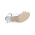 thumbnail image 6 of BLISSFUL STEP Women's Flower Rhinestone Slingback Clear Mid Heel Slip On Sandals Silver 9, 6 of 9