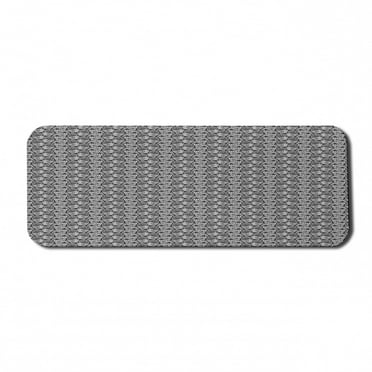 Floral Computer Mouse Pad, Digitally Generated Greyscale Tone Repetitive Exotic Flowers Pattern, Rectangle Non-Slip Rubber Mousepad Large, 31" x 12" Gaming Size, Grey and Charcoal Grey, by Ambesonne