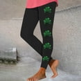 thumbnail image 2 of DDAPJ pyju St.Patrick's Day Leggings for Women Gradient Shamrock Print Casual Yoga Pants Green Irish Lucky High Waisted Festival Holiday Tights Clearance Sale Black S, 2 of 5