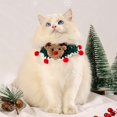 thumbnail image 5 of Gardjoe Hand Knitted Plush Christmas Cat Collar with Pom Pom Accents and Adjustable Fit for Small Cats Winter Holiday Dress Up Gift, 5 of 7