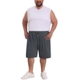 thumbnail image 2 of INSPIRE CHIC Men's Big & Tall Zipper Pockets Above Knee Drawstring Waist Sport Short Pants 4XL Gray, 2 of 5