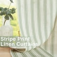 thumbnail image 3 of JINCHAN Linen Green Striped Curtains Farmhouse Living Room Ticking Stripe Curtains Bedroom Window Pinstripe Curtains Grommet 2 Panels W50 x L96, 3 of 7