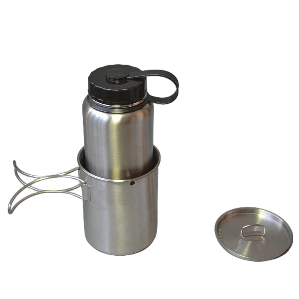 Outdoor Camping Hiking Stainless Steel Water Bottle Coffee Cup Kettle