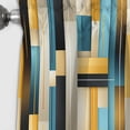 thumbnail image 3 of Designart "Chic Urban Stripes III" Striped Blackout Yellow, Blue Curtain 1 Panel, 3 of 4