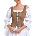 thumbnail image 1 of Chaleco pirata renacentista Costume Century Star, color marrón, 1 of 7