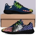 thumbnail image 3 of South Carolina American flag Palmetto Tree and Moon Carolina Wren Bird and Yellow Jessamine Flower Shoes Sneakers Black Size 9, 3 of 7